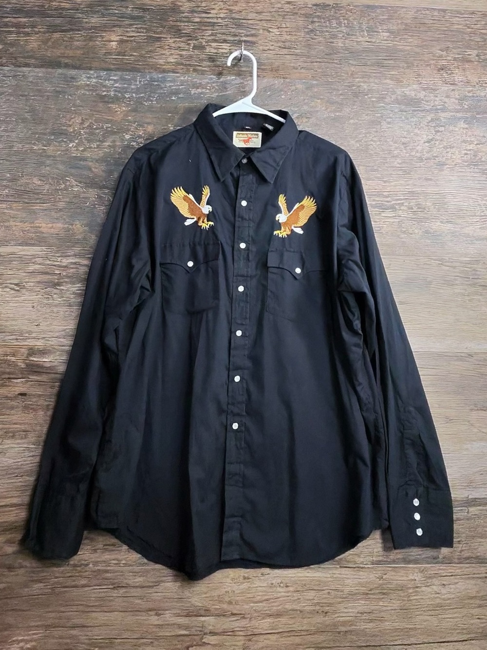 Authentic Western Youngblood Black Western Button-Down Shirt Golden Eagle